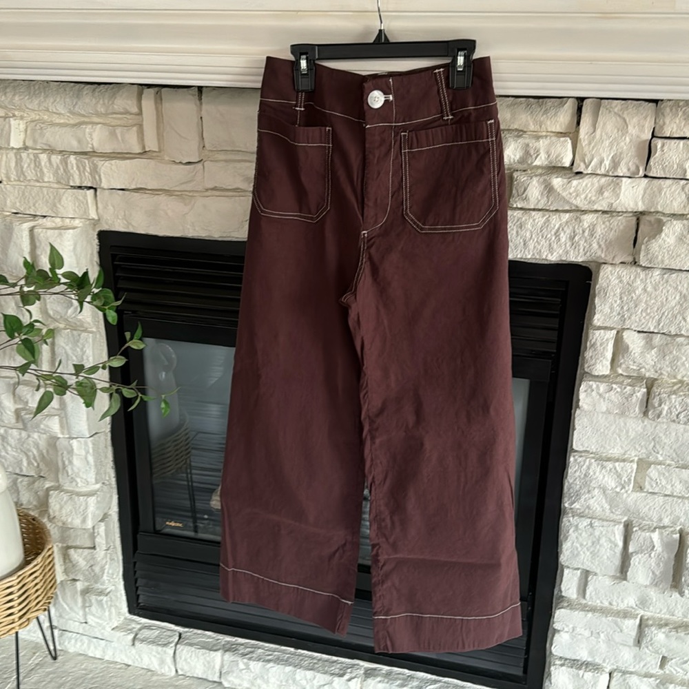 Cropped wide-leg pants by Maeve Anthropology